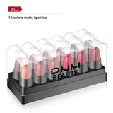 12Pcs Lipstick Set long lasting moisturizing lipstick